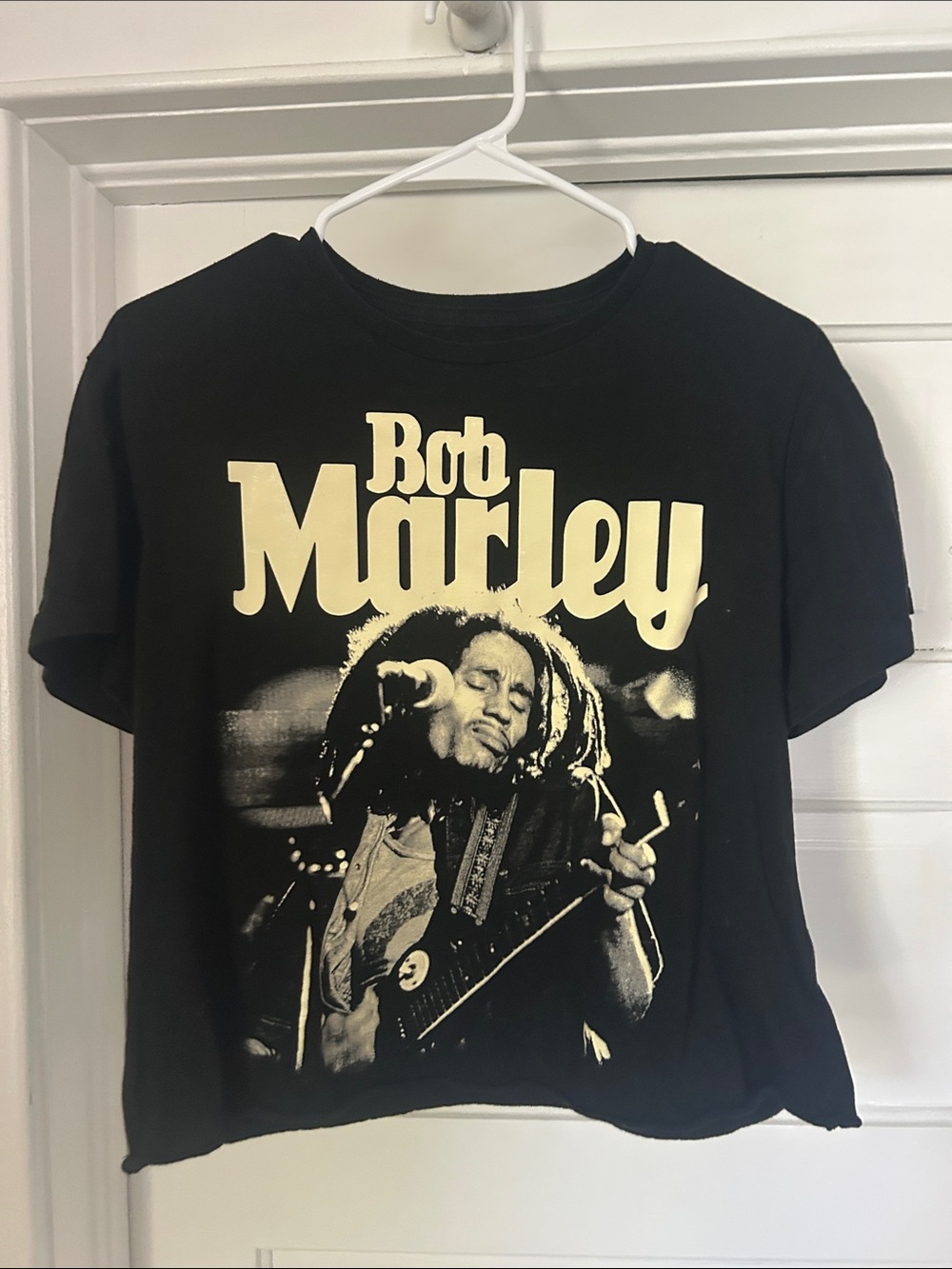 Bob Marley Black Graphic Tee with Cream Print